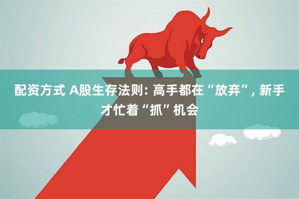 配资方式 A股生存法则: 高手都在“放弃”, 新手才忙着“抓”机会