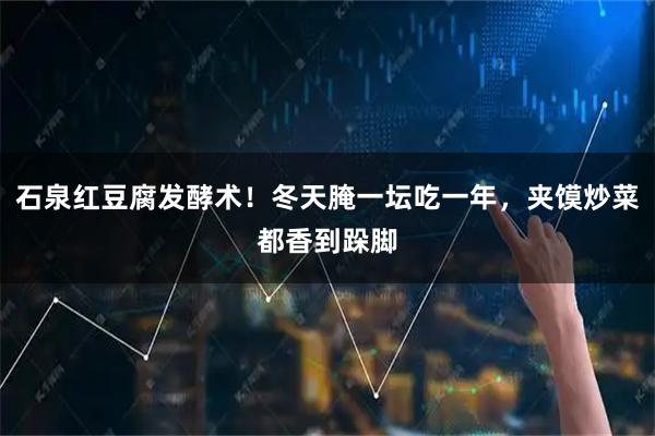 石泉红豆腐发酵术!冬天腌一坛吃一年,夹馍炒菜都香到跺脚